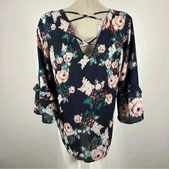DR2 Flowy Floral Semi Formal/Casual blouse top M - Picture 2 of 10